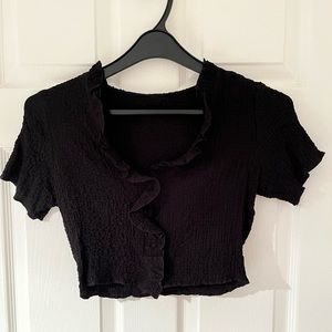 ruffle v-neck blouse